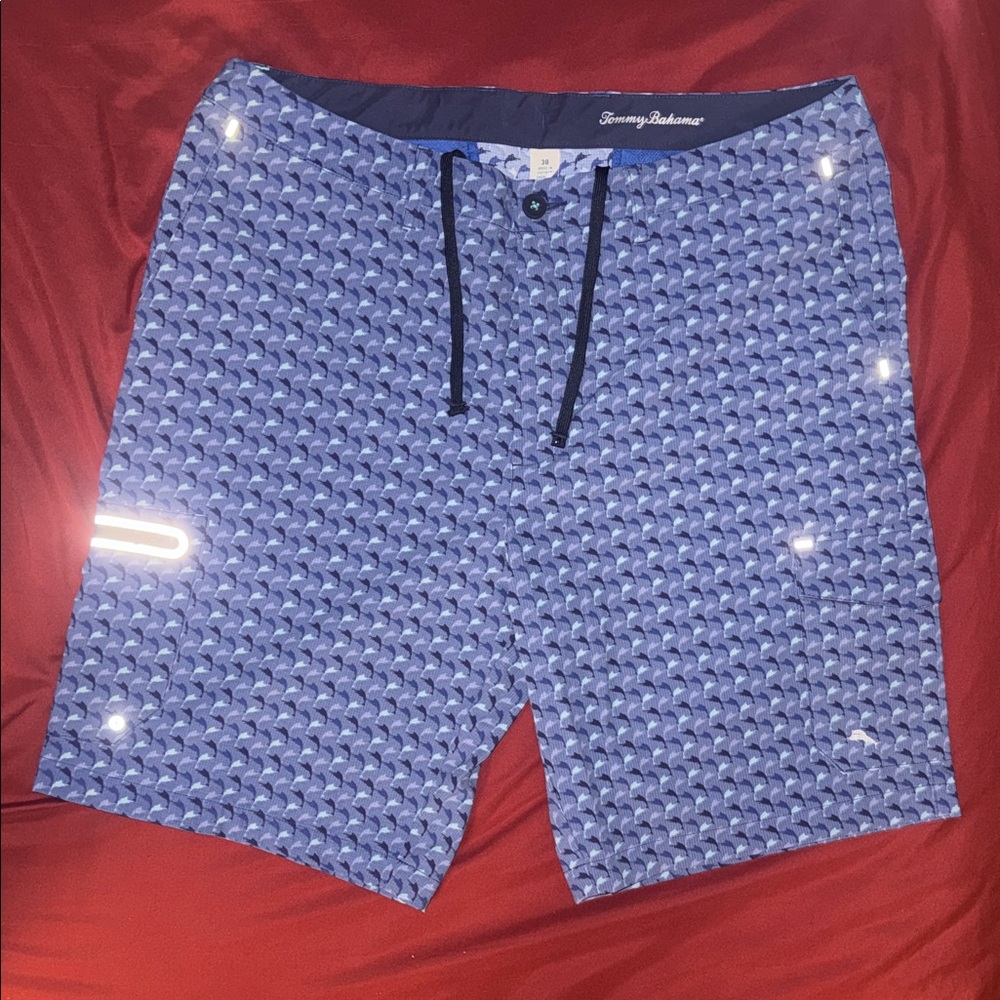 Tommy Bahama Patterned Blue Board Swim Shorts Trunks